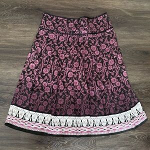 New. Floral Pink and Black Skirt.
